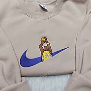 LeBron James Nike Embroidered Shirt, Los Angeles Lakers Embroidered Hoodie, NBA Shirt for Fans - Small Gifts Great Love