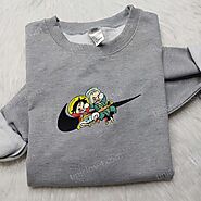 Luffy Zoro Nike Swoosh Embroidered Shirt, One Piece Embroidered Hoodie, Hot Topic Anime Shirt - Small Gifts Great Love