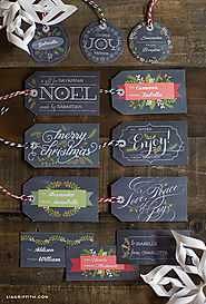 Printable Chalkboard Christmas Gift Tags and Gift Labels by Lia Griffith