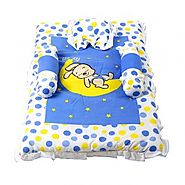 Bunny print Baby Bed Set - Blue :: Baby Bedding and Pillows Classic Bed Sets by Morisons Baby Dreams