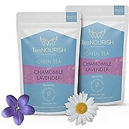 TeaNOURISH Chamomile Lavender Green Tea | Loose Leaf | Calming & Relaxing Chamomile Sleep Tea | Bedtime Tea | 100% NA...
