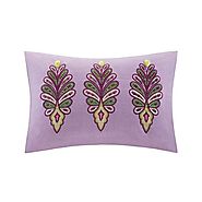 Echo Vineyard Paisley Oblong Pillow, 12 by 20-Inch, Purple