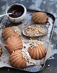 Hazelnut browned butter madeleines with whiskey caramel
