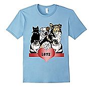 Dogs Cats Lovers T-Shirt Heart Animal Fans