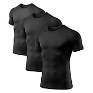ATHLIO 1 or 3 Pack Men's Compression-Gym Shirt - Get 30% Off