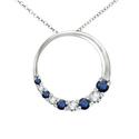 Round Sapphire Diamond Circle Journey Pendant | Angara.com