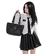 Cut Leather Lightweight Comfortable School Sanskrit Gothic Handbag