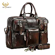 Authentic Leather Men's Stylish Handbag For Business And Laptop Briefcase - UK Laptop Bags