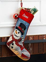 Needlepoint Frosty the Snowman Personalized Stocking