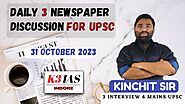 THE HINDU, INDIAN EXPRESS, DAINIK JAGRAN EXPLAINED | 31-OCT-2023 | #UPSC #MPPSC #K3IAS