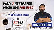 DAINIK JAGRAN, THE HINDU, INDIAN EXPRESS EXPLAINED | 07-NOV-2023 | #UPSC #MPPSC #K3IAS