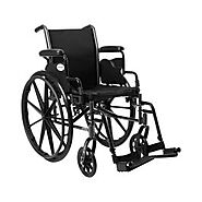 Lightweight Wheelchair McKesson Dual Axle Desk Length Arm Swing-Away Footrest Black Upholstery 16 Inch Seat Width Adu...