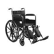 Wheelchair McKesson Dual Axle Full Length Arm Swing-Away Elevating Legrest Black Upholstery 18 Inch Seat Width Adult ...