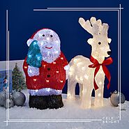 Celebright - Acrylic Reindeer and Santa Christmas Decoration