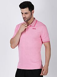 Pink Essential Polo T-shirt For Men @748