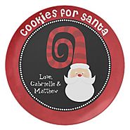 Personalized Cookies for Santa Christmas Plate