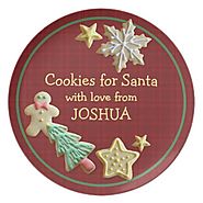 Cookies For Santa Red Plaid Custom Name Plate