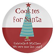 Personalized Name Christmas Santa Cookie Plates