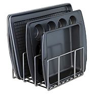 Seville Kitchen Cabinet and Counter Top Cutting Board Organizer - Silver