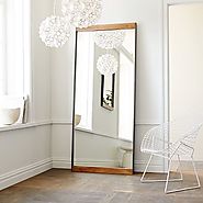 Metal + Wood Floor Mirror $429