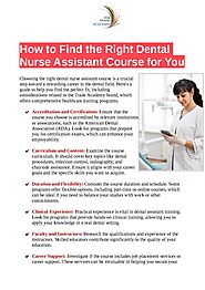 How to Find the Right Dental Nurse Assistant Course for You