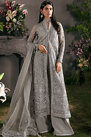 Grey Partywear Pakistani Dresses