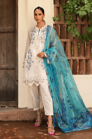 White suit with green dupatta