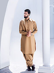 Light Brown Shalwar Kameez for men