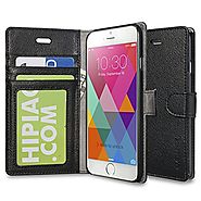 iPhone 6 case, iPhone 6S case, INVELLOP Black iPhone 6/6S case cover slim Leather Wallet case iPhone 6 4.7 (Black)