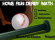 Home Run Derby Math - a Math Baseball Game "