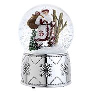 Reed & Barton 5345 Nordic Santa Snow Globe, 6.75-Inch, Plays We Wish You a Merry Christmas