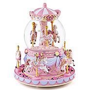 Mr.Winder Carousel Horse Snow Globe Gift - Rotating Music Box Birthday Anniversary for Wife Daughter Girl Girlfriend ...