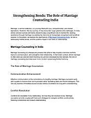 Strеngthеning Bonds: Thе Rolе of Marriagе Counsеling India
