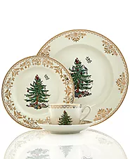 Spode Christmas Tree Gold 4 Piece Place Setting, Service for 1