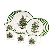 Spode Christmas Tree Earthenware Dinnerware Set - Service for 4