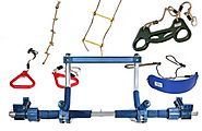 Gorilla Gym Kids with Indoor Swing, Plastic Rings, Trapeze Bar, Climbing Ladder, and Swinging Rope