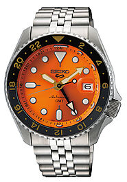 Seiko GMT Orange and Silver Men's Watch SSK005 – Watches Galore