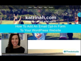 How To Add An Email Opt-In Form To Your WordPress Website? (VIDEO)