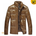 Mens Fill Down Leather Jacket CW831010 - cwmalls.com