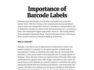 Importance of Barcode Labels