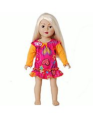 "Smile" Nightgown Doll Clothes Outfit for 18 inch Play Doll