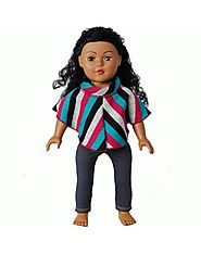 "Knit Poncho" Doll Clothes Outfit for 18 inch Play Doll