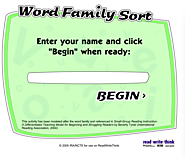 ReadWriteThink: Student Materials: Word Family Sort
