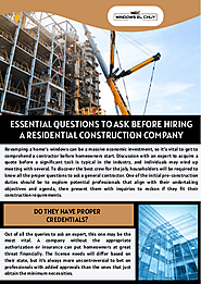 Essential Questions to Ask Before Hiring a Residential Construction Company