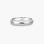 LVC Desirio Classic Wedding Band in White Gold with Glossy Finish | Love & Co
