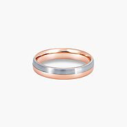 LVC Desirio Dawn Wedding Band in White and Rose Gold | Love & Co