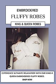 King and Queen Embroidered Fluffy Robes | Robes4you