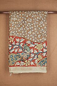 Hand Painted Kalamkari Kanchipuram Silk Sarees - Sundari Silks