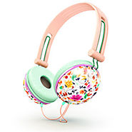 Pastel peach floral Headphones