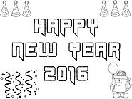Happy New Years Coloring Pages 2016 | New Year Coloring Pages